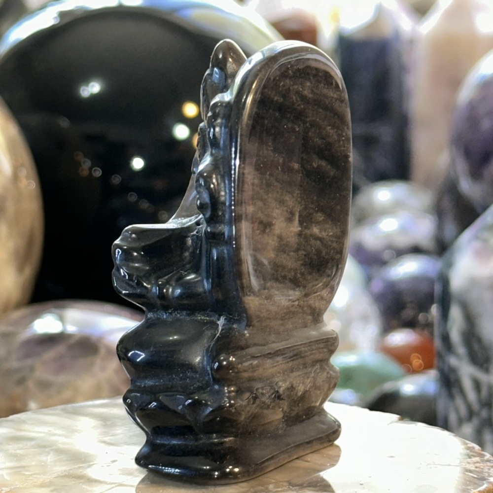 🌸SALE🌸 Silver Obsidian Lord Ganesh Carving! - Picture 3 of 6